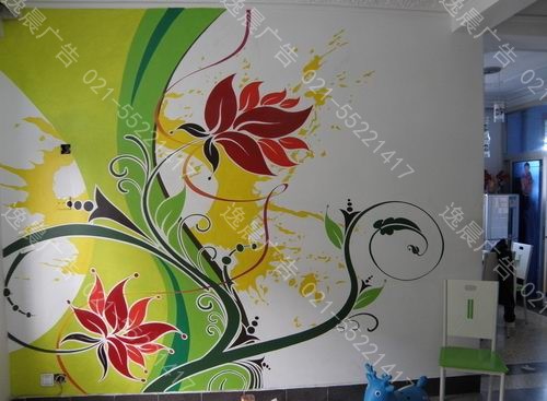 上海墙体彩绘，楼宇墙体彩绘油漆，墙体画制作